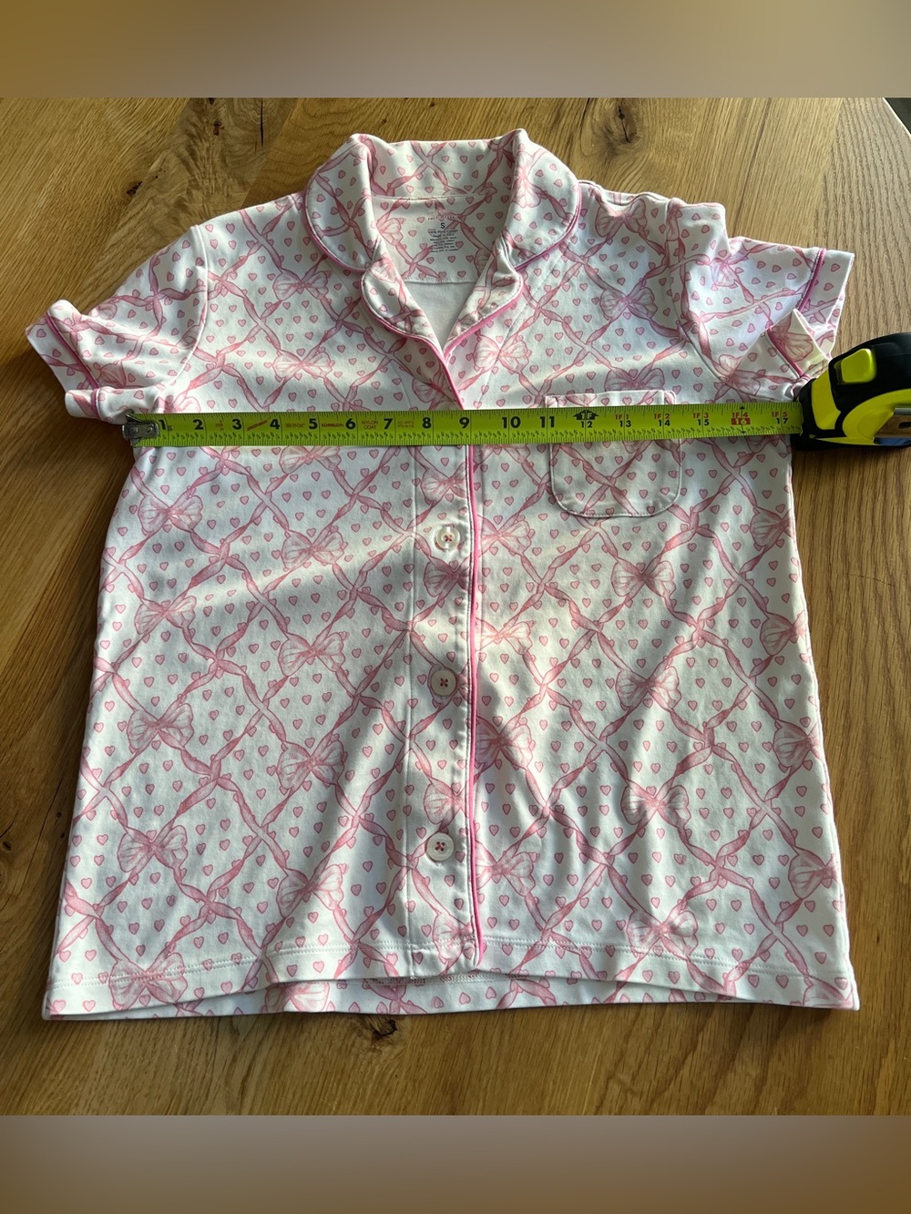 LOVESHACKFANCY x ROLLER RABBIT BABY BOW PRINT SHORT SLEEVE PAJAMA TOP, SIZE S. - Picture 9 of 12